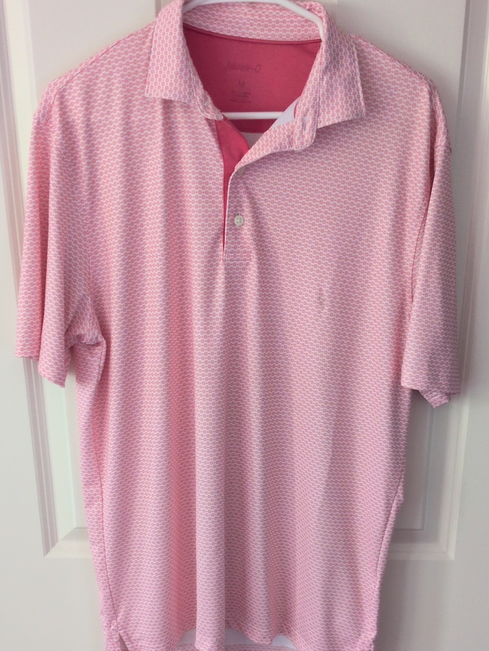 johnnie-O Pink Micro-Pattern Polo